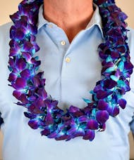 Dendrobium Orchid Lei - Double Blue/Purple