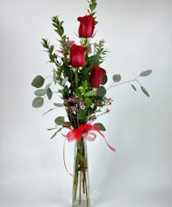 Three Rose Bud Vase
